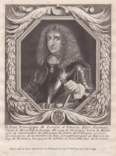 Iean Dominique de Zungia - Juan Domingo de Haro de Zuniga y Fonseca Portrait Kupferstich engraving