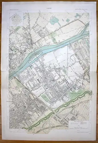 Clichy - Clichy Asnières-sur-Seine Levallois-Perret plan de la ville city map Paris