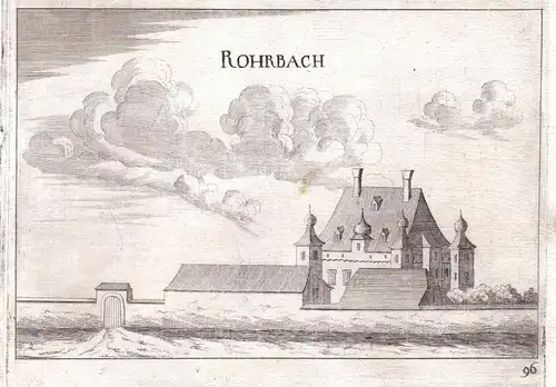 Rohrbach - Schloss Rohrbach Weistrach Amstetten Kupferstich antique print