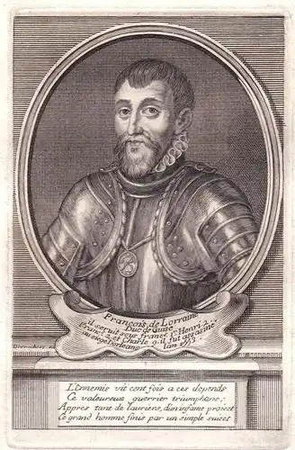 Francois de Lorraine - Francois de Lorraine duc de Guise France Portrait Kupferstich gravure antique print