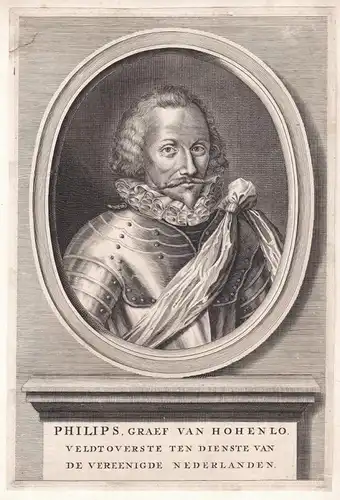 Philips Graef van Hohenlo - Philipp Ernst Hohenlohe-Langenburg Portrait Kupferstich antique print