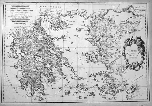 Carte de la Grece ancienne - Griechenland Greece Peloponnese Karte map Kupferstich antique print