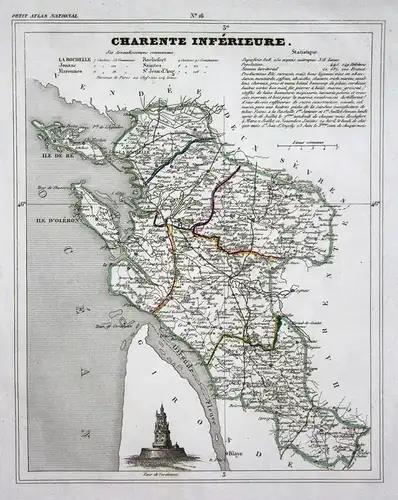 Charente Inferieure - Charente-Maritime Frankreich France Nouvelle-Aquitaine département map Karte engraving a