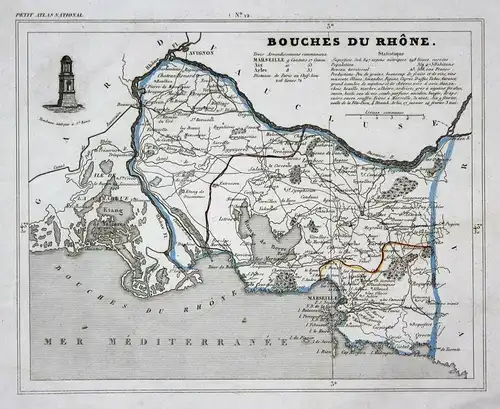 Bouches du Rhône - Bouches-du-Rhône Frankreich France Provence-Alpes-Côte dAzur département map Karte engravi