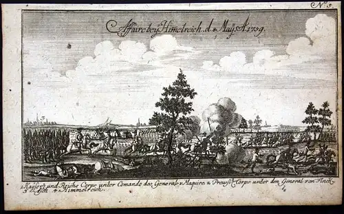 Affaire bey Himmelreich 8 May 1759 - Himmelreich Nebesa Czech Krieg battle Schlacht Kupferstich engraving