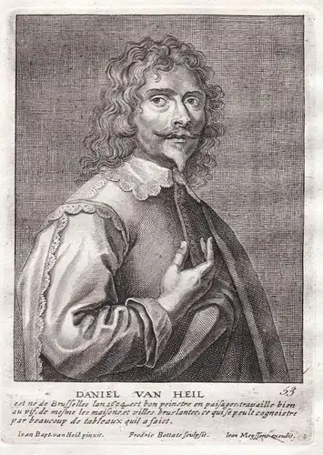Daniel van Heil - Daniel van Heil Maler painter Portrait Kupferstich copper engraving antique print