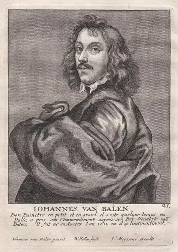 Iohannes van Balen - Jan van Balen Maler painter Portrait Kupferstich copper engraving antique print