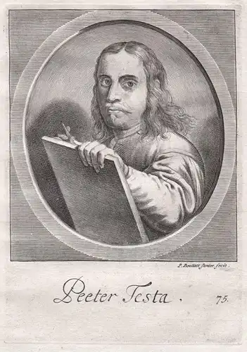 Peeter Testa - Peeter Testa Maler painter Portrait Kupferstich copper engraving antique print