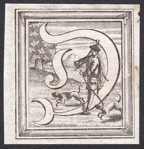 Ornament Kupferstich-Buchstabe ornament letters antique print gravure copper engraving