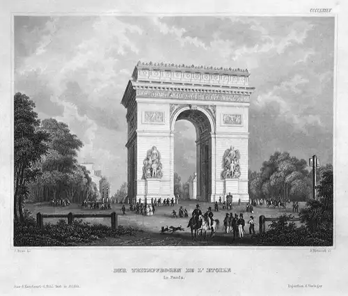 Der Triumphbogen de l'Etoile in Paris - Arc de Triomphe de lÉtoile Paris Frankreich France Ansicht view Stahl