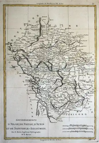 Gouvernements d'anjou, de Poitou, d'Aunis et de Saintonge-Angoumois - France Frankreich Anjou Poitou Aunis Sai