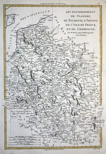 Les Gouvernements de Flandre, de Picardie, d'Artois, de l'Isle de France, et de Champagne - France Frankreich