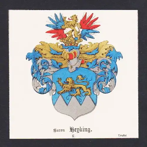 . von Henking Wappen Heraldik coat of arms heraldry Litho