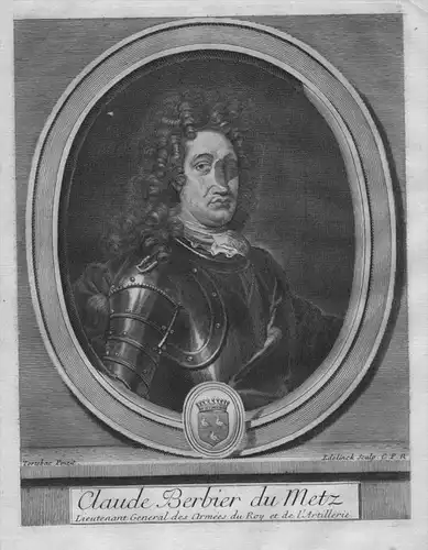 Claude Berbier du Metz - Feldherr - Portrait Wappen