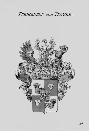 Troyer Wappen Adel coat of arms heraldry Heraldik crest Kupferstich