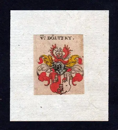 h. von Döltzky Wappen coat of arms heralrdy Heraldik Kupferstich
