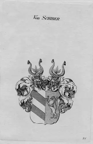 Schiber Wappen Adel coat of arms heraldry Heraldik crest Kupferstich