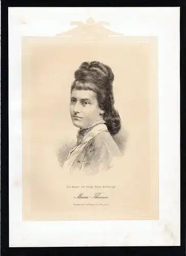 Marie Therese von Österreich Este Erzherzogin Prinzessin Lithographie