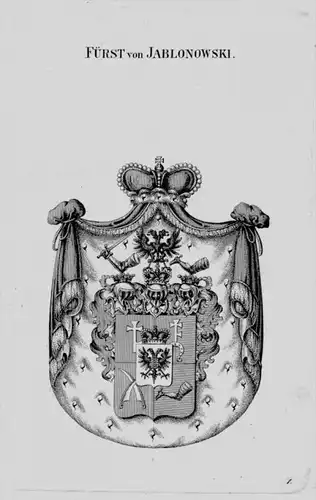 Jablonowski Wappen Adel coat of arms heraldry Heraldik crest Kupferstich