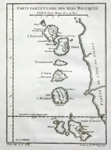 - Molukken Maluku islands Indonesia Karte map Kupferstich Bellin