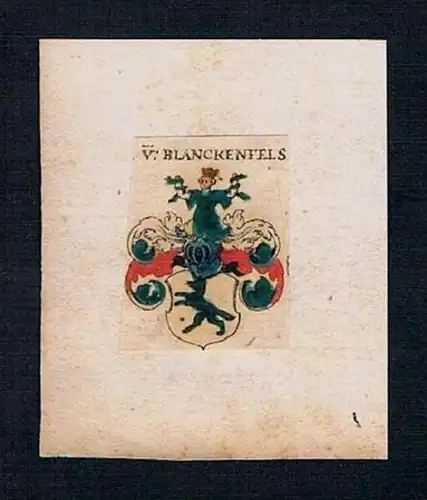 . - Blanckenfels Wappen Kupferstich Heraldik coat of arms crest heraldry