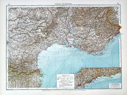 Frankreich France Drome Herault Karte carte map Original Lithographie