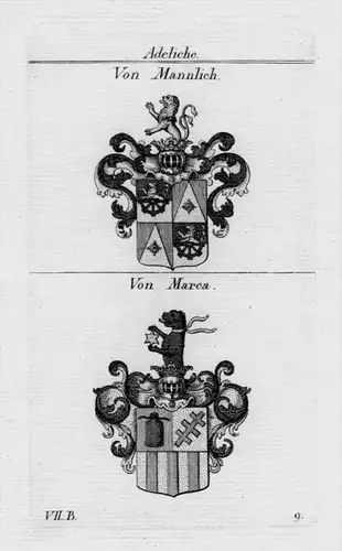 Mannlich Marca Wappen coat of arms heraldry Heraldik Kupferstich