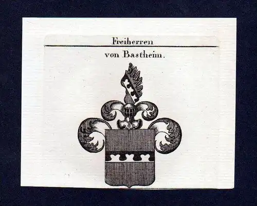 Freiherren von Bastheim Kupferstich Wappen engraving Heraldik crest