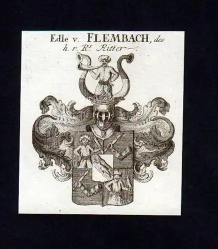 Herren v. Flembach Heraldik Kupferstich Wappen
