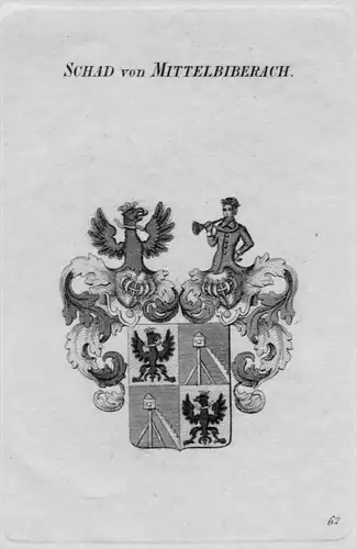 Mittelbiberach Wappen Adel coat of arms heraldry Heraldik Kupferstich