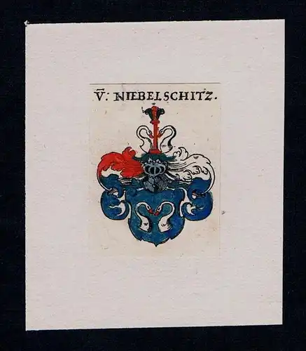 . von Niebelschitz Wappen coat of arms heraldry Heraldik Kupferstich