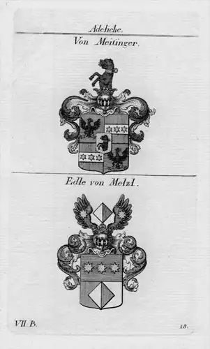 Meitinger Melzl Wappen coat of arms heraldry Heraldik Kupferstich