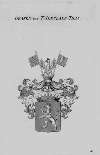 T Serclaes Tilly Wappen Adel coat of arms heraldry Heraldik Kupferstich