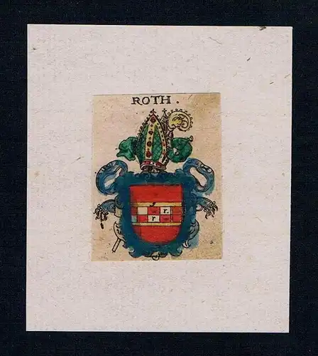 . Roth Wappen coat of arms heraldry Heraldik Kupferstich