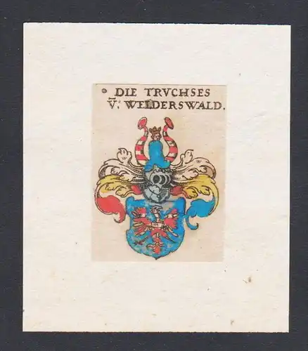. Truchses Welderswald Truchsess Wappen coat arms heraldry Heraldik Kupfer