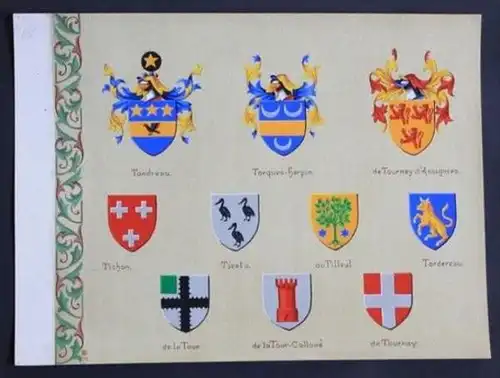 Tondreau Tichon Tiestu Tilleul Tordereau Tour Blason Wappen heraldique heraldry