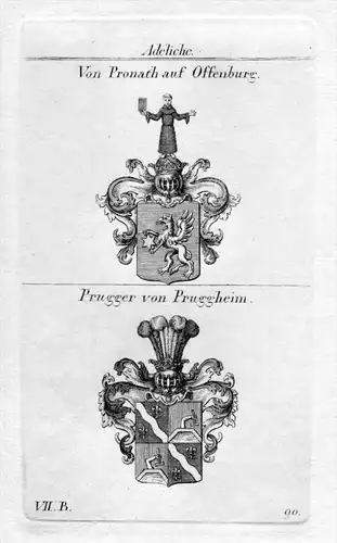 Pronath Offenburg Prugger Pruggheim Wappen Kupferstich