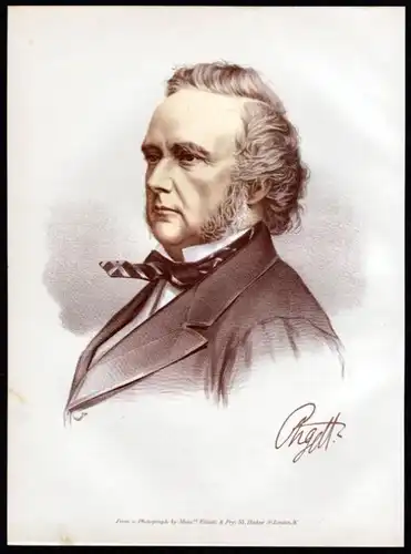 George Campbell (1823-1900) Politiker - Lithographie Portrait