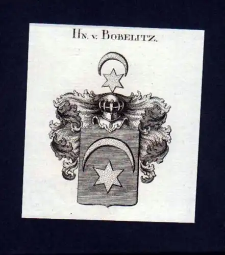 Herren v. Bobelitz Heraldik Kupferstich Wappen