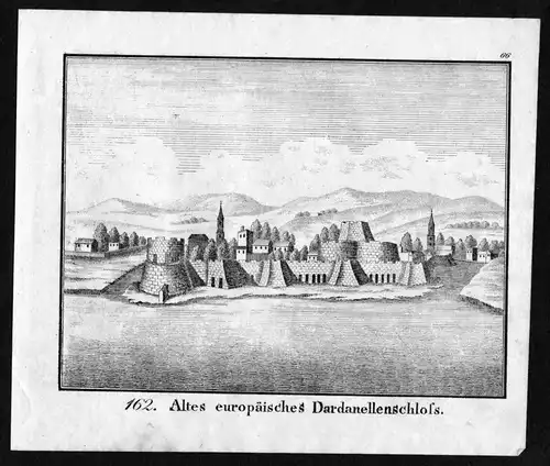 Dardanellen Schloss Europa Ansicht view Lithographie