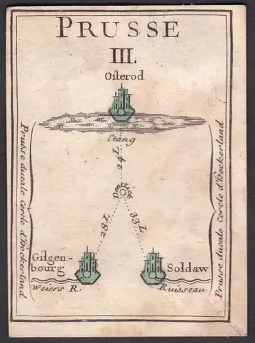 Prusse III. - Prussia Preußen Ostróda Polska Original 18th century playing card carte a jouer Spielkarte cards