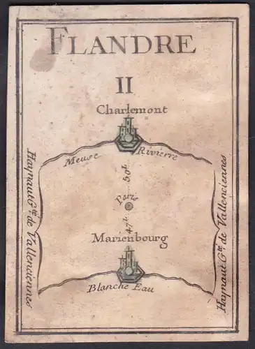 Flandre II. - Flandern Frankreich France Charlemont Mariembourg Original 18th century playing card carte a jou