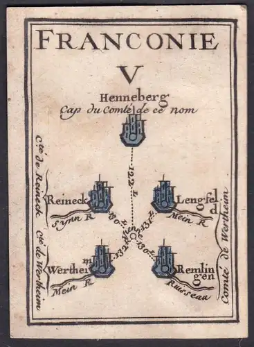 Franconie V - Franken Franconia Henneberg Rheineck Lengfeld Wertheim Remlingen Original 18th century playing c