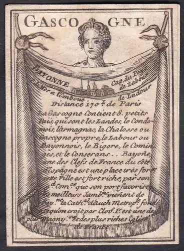 Gascogne - Gascogne Frankreich France Bayonne Original 18th century playing card carte a jouer Spielkarte card