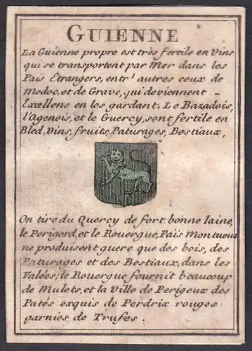 Guienne - Guyenne Frankreich France Original 18th century playing card carte a jouer Spielkarte cards cartes