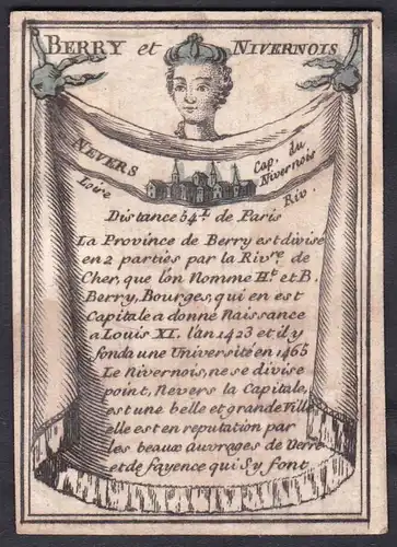 Berry et Nivernois - Nevers - Nivernais Nevers Frankreich France Original 18th century playing card carte a jo