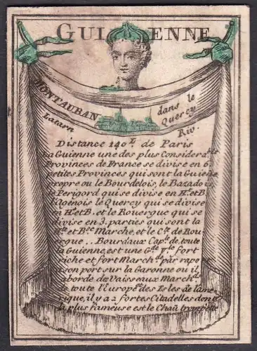 Guienne - Montauban - Montauban Frankreich France Guyenne Original 18th century playing card carte a jouer Spi