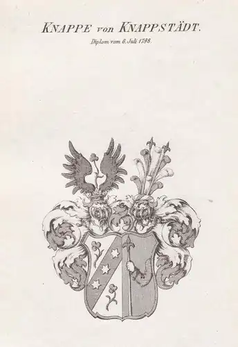 Knappe von Knappstädt. Diplom vom 6 Juli 1798 - Knappe von Knappstädt Knappstaedt Wappen Adel coat of arms her