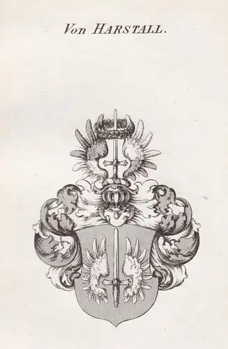 Von Harstall - Harstall Thüringen Wappen Adel coat of arms heraldry Heraldik Kupferstich antique print