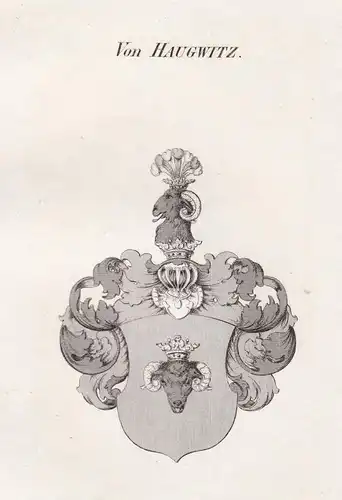 Von Haugwitz - Haugwitz Meißen Wappen Adel coat of arms heraldry Heraldik Kupferstich antique print